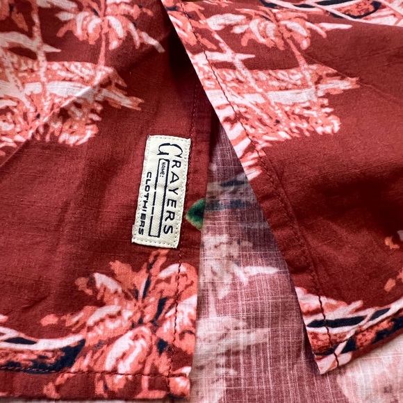 Grayers Red White Tropical Floral Camp Collar Shirt Medium NEW Bali Ha’i Hawaii - Picture 8 of 11